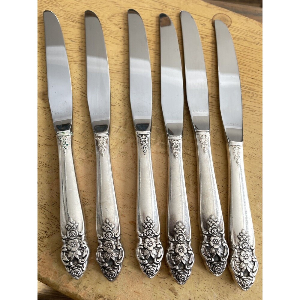 Oneida DISTINCTION 6-Hollow Dinner Knives Prestige 1951 Silverplate Flatware - Picture 3 of 7